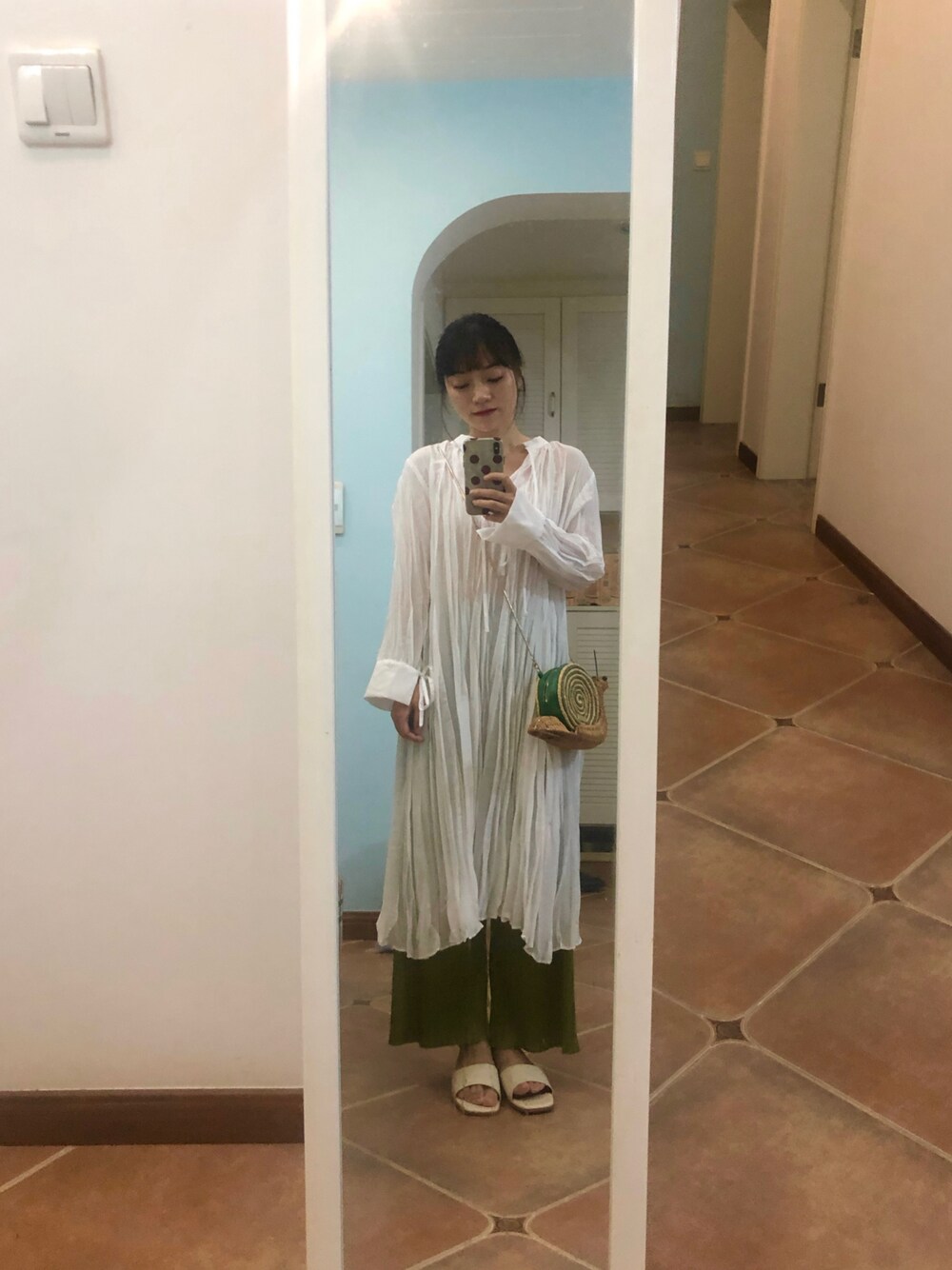 Mila Owen - MilaOwen ワッシャープリーツカフタンブラウスワンピース Mila Owen - セール 新品❗️Mila Owen ワッシャープリーツ