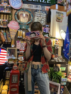 「SURPLUS（サープラス）のアイテム」を使った、YÜKI:)さん（レディース・164cm）の夏コーディネート