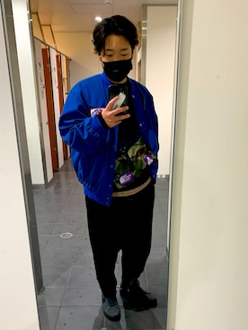 「no brand（ノーブランド）のアイテム（スタジャン）」を使った、T.J.Yさん（メンズ・168cm）の冬コーディネート