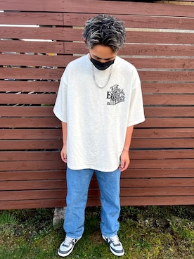 「EXAMPLE（エグザンプル）のアイテム」を使った、Rikitoⓗさん（メンズ・180cm）の春コーディネート