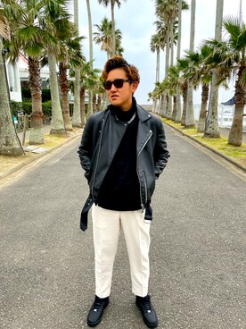 ライダースジャケットを使った「エアフォースワン」の人気ファッション