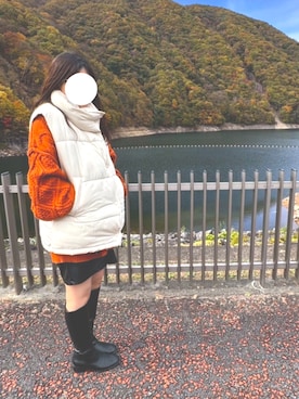 「アイテム（ダウンベスト）」を使った、Yuuさん（レディース・161cm・20代）の秋コーディネート