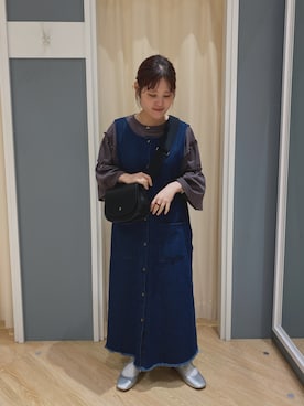 「袖ボリューム」｜「アイテム（ワンピース/ドレス）」を使った、ﾐ ﾔさん（レディース・151cm）の秋コーディネート