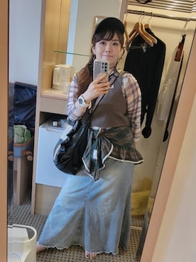 「アイテム（バンダナ/スカーフ）」を使った、atsukoさん（レディース・157cm・40代）の秋コーディネート