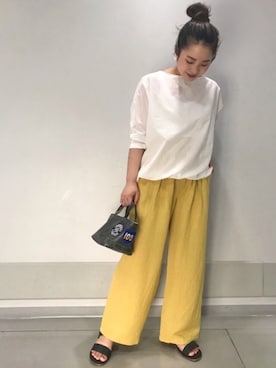 「主役はカラーパンツ」｜yamさん（レディース・152cm）の春コーディネート