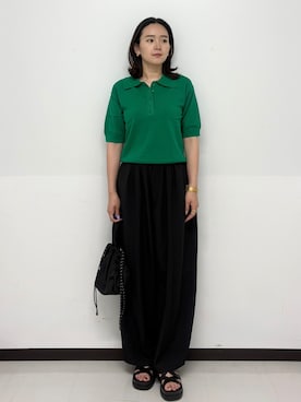 「OPAQUE.CLIP（オペークドットクリップ）のクロスベルトデザインサンダル（サンダル）」を使った、Hazukiさん（レディース・166cm）の春コーディネート