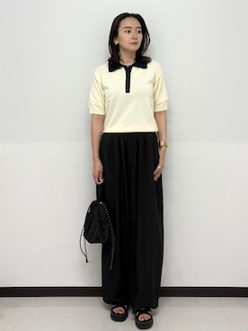「OPAQUE.CLIP（オペークドットクリップ）のクロスベルトデザインサンダル（サンダル）」を使った、Hazukiさん（レディース・166cm）の春コーディネート