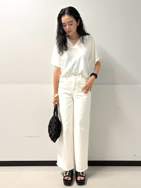 「OPAQUE.CLIP（オペークドットクリップ）のアイテム」を使った、Hazukiさん（レディース・165cm）の夏コーディネート