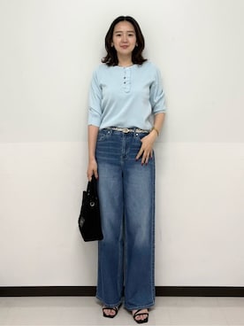 「OPAQUE.CLIP（オペークドットクリップ）のアイテム（パンツ）」を使った、Hazukiさん（レディース・166cm）の春コーディネート