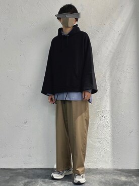 「Ellno Loset（エルノロゼット）のアイテム（パーカー）」を使った、syogoさん（メンズ・180cm）の冬コーディネート