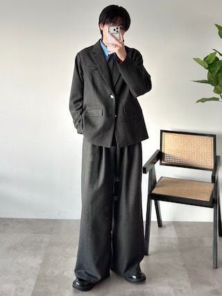 「selle glant（セレグランテ）のSINGLE-BREASTED DESIGN TAILORED JACKET/シングルブレストデザインテーラードジャケット【SET-UP着用可】（テーラードジャケット）」を使った、syogoさん（メンズ・180cm）の春コーディネート