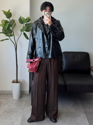 「SELLE GLANT(セレグランテ)のMELANGE RIB HENLEY NECK HOODIE/メランジリブヘンリーネックフーディー(パーカー)」を使った、syogoさん(メンズ・180cm)の秋コーディネート