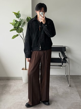 「SELLE GLANT(セレグランテ)のSUEDE-LIKE QUILTED ZIP BLOUSON / スエードライクキルティングジップブルゾン(ブルゾン)」を使った、syogoさん(メンズ・180cm)の秋コーディネート