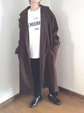 「ドレスシューズ」｜「アイテム（チェスターコート）」を使った、あゆさん（レディース・157cm）の秋コーディネート