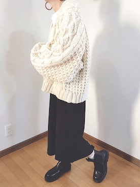「サロペットスカート」｜「アイテム（ブーツ）」を使った、あゆさん（レディース・157cm）の冬コーディネート