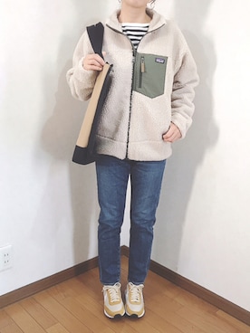 「レトロX」｜「アイテム（ブルゾン）」を使った、あゆさん（レディース・157cm）の秋コーディネート