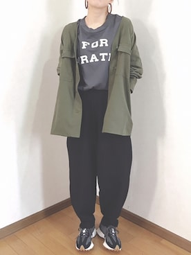 「antiqua」｜「アイテム（ノーカラージャケット）」を使った、あゆさん（レディース・157cm）の秋コーディネート