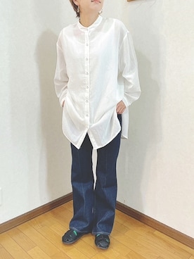 「フレアデニム」｜あゆさん（レディース・157cm）の春コーディネート