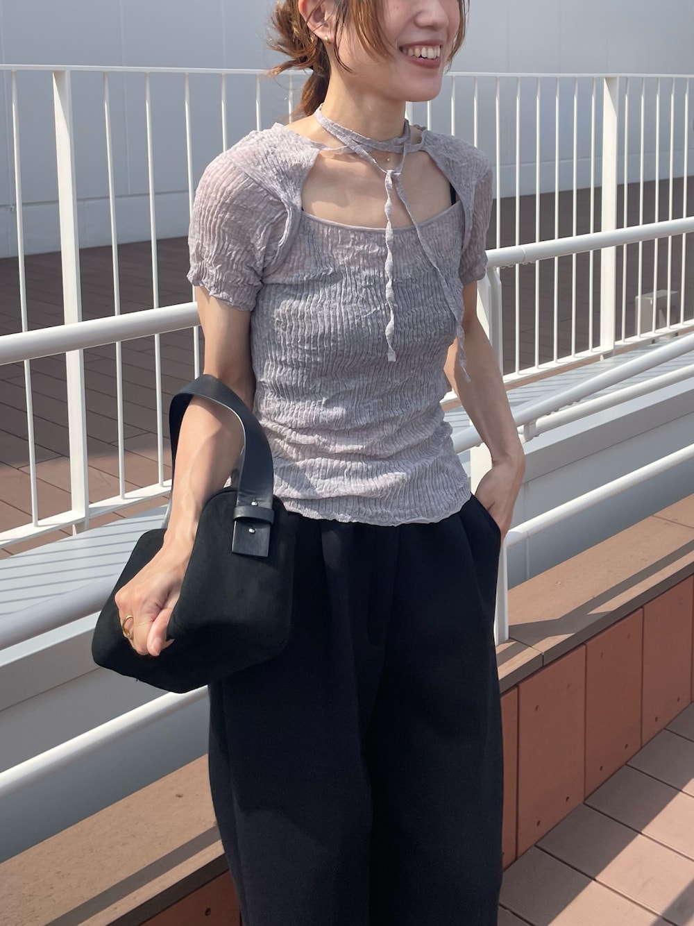 TODAYFUL（トゥデイフル）の「2way Sheer Knittops（Tシャツ