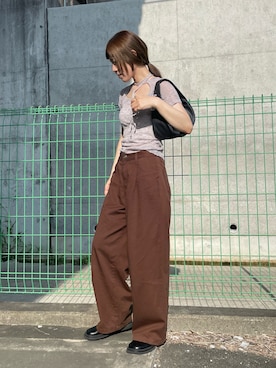 「スカーフ」｜「アイテム（スリッポン）」を使った、𝕂𝔼𝕀𝕂𝕆さん（レディース・160cm）の夏コーディネート