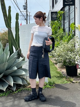 「anuke（アンヌーク）のアイテム」を使った、𝕂𝔼𝕀𝕂𝕆さん（レディース・160cm）の夏コーディネート
