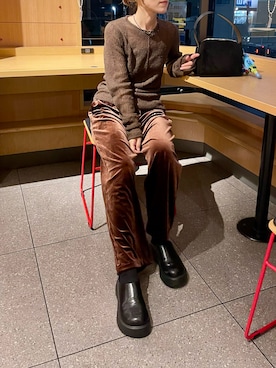 「シアートップス」｜𝕂𝔼𝕀𝕂𝕆さん（レディース・160cm）の秋コーディネート