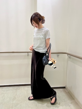 「anuke（アンヌーク）のアイテム（バッグ）」を使った、𝕂𝔼𝕀𝕂𝕆さん（レディース・160cm）の夏コーディネート
