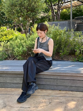 「anuke（アンヌーク）のアイテム（バッグ）」を使った、𝕂𝔼𝕀𝕂𝕆さん（レディース・160cm）の夏コーディネート