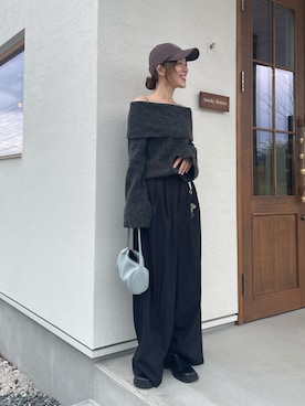 「アイテム（スリッポン）」を使った、𝕂𝔼𝕀𝕂𝕆さん（レディース・160cm）の秋コーディネート