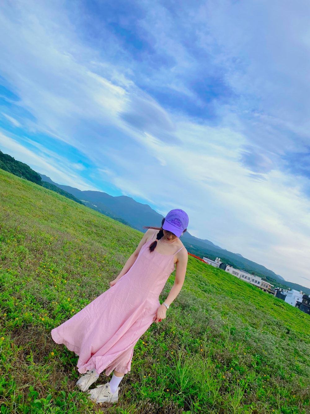 「ootd、outfit、dress、onepiece、girly、girl、CAP、pink、lookbook、vintage、oldskool、RETRO GIRL、Taiwan、summer」｜「STYLENANDAのアイテム（ワンピース、ピンク系）」を使った、Zooeyさん（レディース・165cm）の夏コーディネートの1枚目の写真