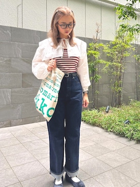 「marimekko（マリメッコ）のアイテム（バッグ）」を使った、bear_cherryさん（レディース・160cm）の夏コーディネート