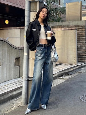 「EMODA（エモダ）のアイテム（ジャケット/アウター）」を使った、EMODA Official_STAFFさん（レディース・165cm）の春コーディネート