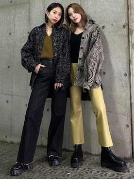 「EMODA（エモダ）のアイテム（ジャケット/アウター）」を使った、EMODA Official_STAFFさん（レディース・165cm）の秋コーディネート