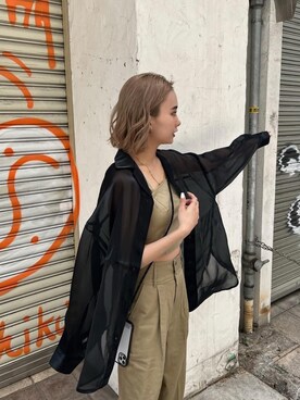 「EMODA（エモダ）のアイテム（シャツ/ブラウス）」を使った、EMODA Official_STAFFさん（レディース・162cm）の春コーディネート