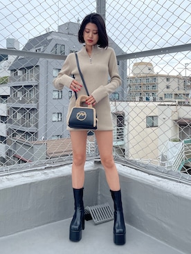 「サイドゴアブーツ」｜EMODA Official_STAFFさん（レディース・154cm）の秋コーディネート