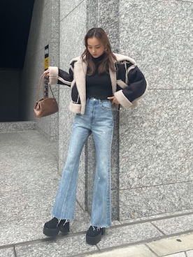 「アイテム（ブルゾン、その他）」を使った、EMODA Official_STAFFさん（レディース・162cm）の秋コーディネート