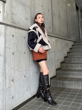 「EMODA（エモダ）のアイテム（ジャケット/アウター）」を使った、EMODA Official_STAFFさん（レディース・162cm）の秋コーディネート