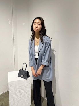 「EMODA（エモダ）のアイテム（ジャケット/アウター）」を使った、EMODA Official_STAFFさん（レディース・165cm）の春コーディネート