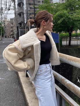 「EMODA（エモダ）のアイテム（ジャケット/アウター）」を使った、EMODA Official_STAFFさん（レディース・163cm）の夏コーディネート