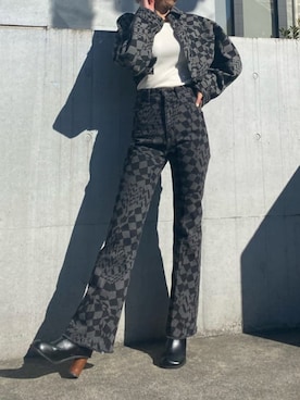 「EMODA」｜「アイテム（デニムジャケット）」を使った、EMODA Official_STAFFさん（レディース・165cm）の春コーディネート