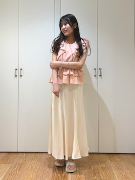 「NATURAL BEAUTY BASIC（ナチュラルビューティーベーシック）のアイテム」を使った、mo-riさん（レディース・161cm）の夏コーディネート