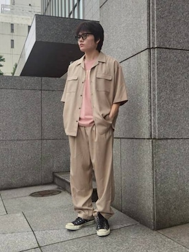 「DAWNCE（ダウンス）のアイテム」を使った、DAWNCEさん（メンズ・170cm）の夏コーディネート