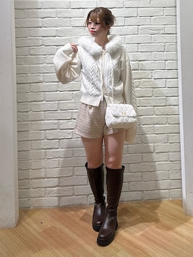 「INGNI（イング）のアイテム（ブーツ）」を使った、YURIKAさん（レディース・153cm）の秋コーディネート