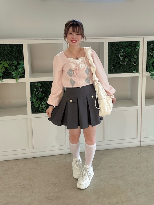 レイヤード風アーガイルニット