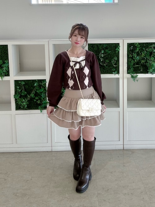 レイヤード風アーガイルニット
