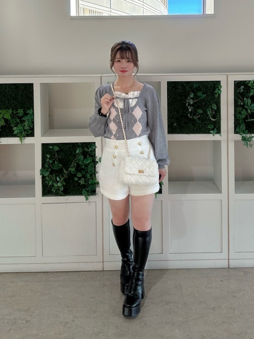 レイヤード風アーガイルニット