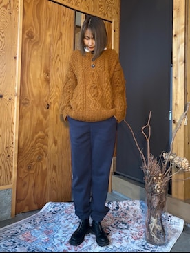 「アイテム（スウェットパンツ）」を使った、cumiさん（レディース・159cm・40代）の冬コーディネート