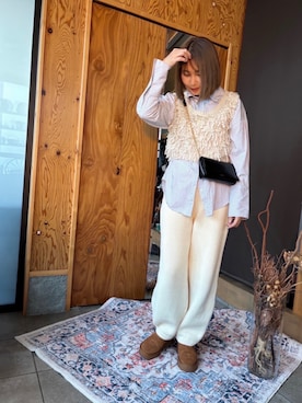 「アイテム（ベスト）」を使った、cumiさん（レディース・159cm・40代）の冬コーディネート