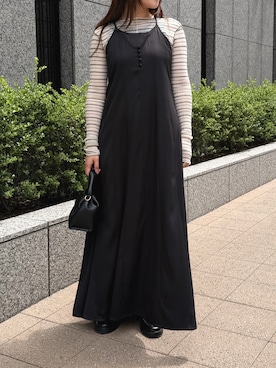 「CLEIO（クレイオ）の【CLEIO】2WAYナローワンピース 2WAY NARROW DRESS（ワンピース、ブラック系）」を使った、CLEIO STYLEさんの夏コーディネート