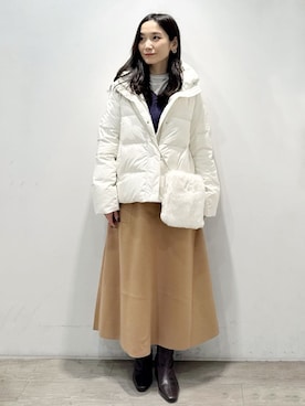 「アイテム（ピアス（両耳用）、ベージュ系）」を使った、yuicciさん（レディース・156cm）の冬コーディネート